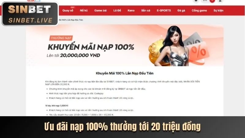 Thưởng chào mừng 100% cho lần nạp đầu tại FCB88